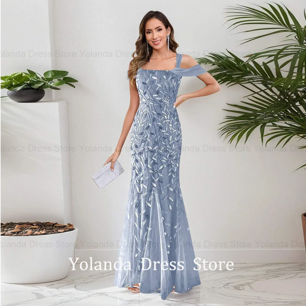 

Yolanda Customized 2026 Elegant Mother of The Bride Dresses for Women Sequin Tulle Off-the-shoulder Long Wedding Guest Dresses