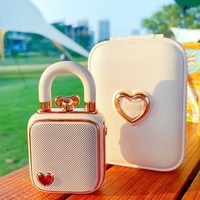 Divoom Love Lock Bluetooth Wireless Speaker Pink TWS Mini Music Player Valentine's Day Confession Phonograph Recorder Gift