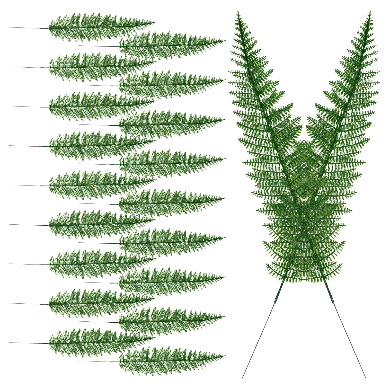 

20 Pcs Plastic Leaves Artificial Pine Branches Greenery Decor Wedding Aisle Filler Outdoor Plants Winter Holiday Flower Planter