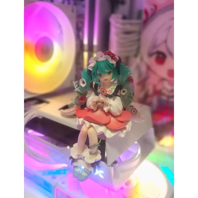 

14cm Hatsune Miku Anemone Fairy Sitting Figure Model Toy Gift Collection Ornaments PVC Computer case desktop decoration