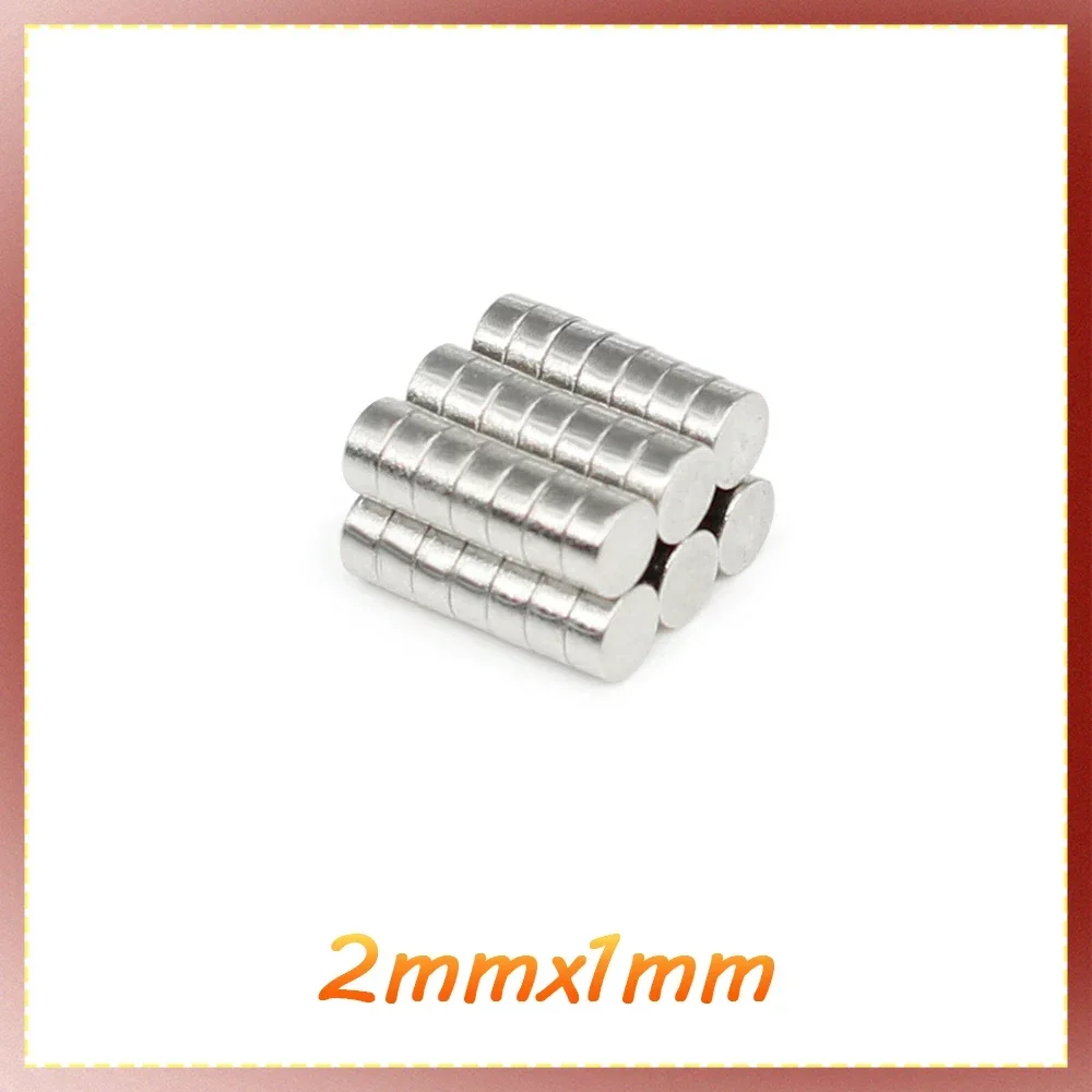 100/200/500/1000/5000PCS 2x1 Small Round Magnet 2*1mm Neodymium Powerful Magnetic 2x1mm Permanent Magnet 2*1 mini Disc magnet