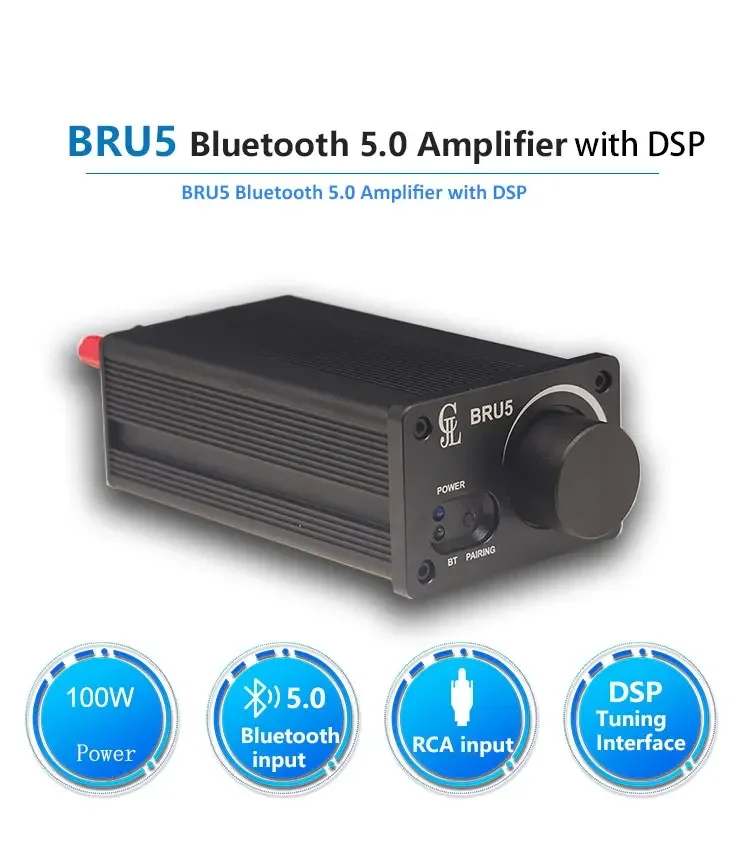 TPA3244 Bluetooth 5.0 DSP Amplifier 2X100W Stereo Audio Moudle BP1048B2 20 bands EQ adjustment