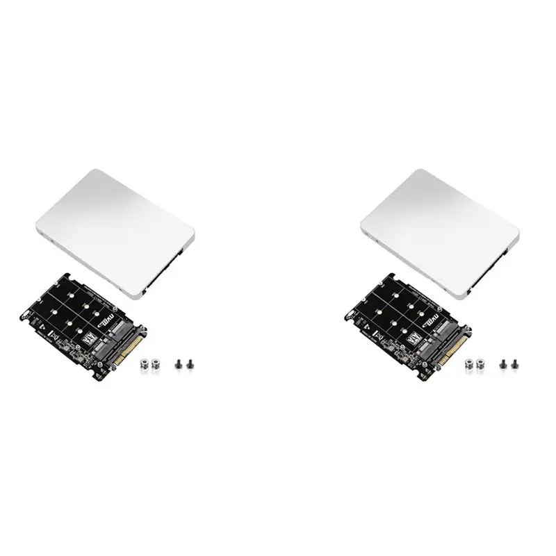 Stylish-2X M.2 SSD To U.2 Adapter 2In1 M.2 Nvme And SATA-Bus NGFF SSD To PCI-E U.2 SFF-8639 Adapter Pcie M2 Converter,With Shell