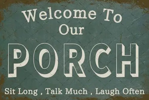 Jenifu Welcome to Our Porch Signs for Front Porch Decor Back Door Porch Sign ...