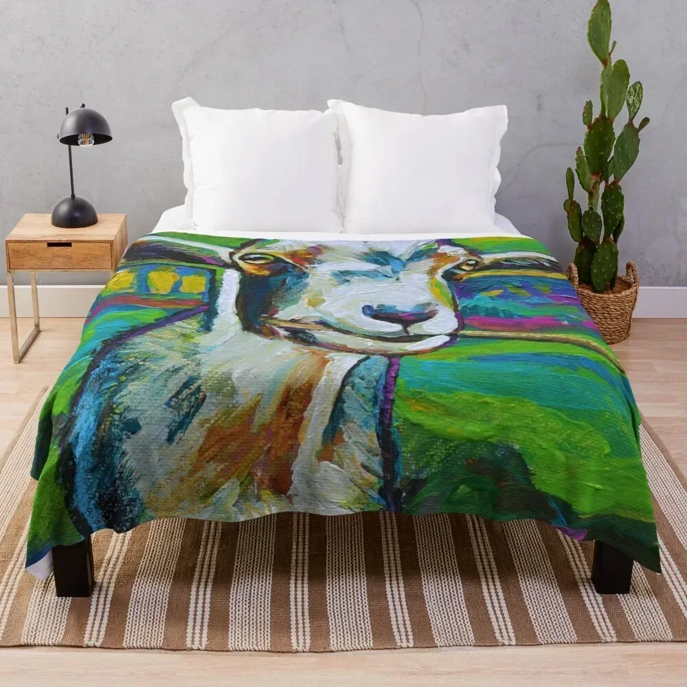 

Theodore the Goat Throw Blanket Travel Size Cozy Blanket for Plane Train