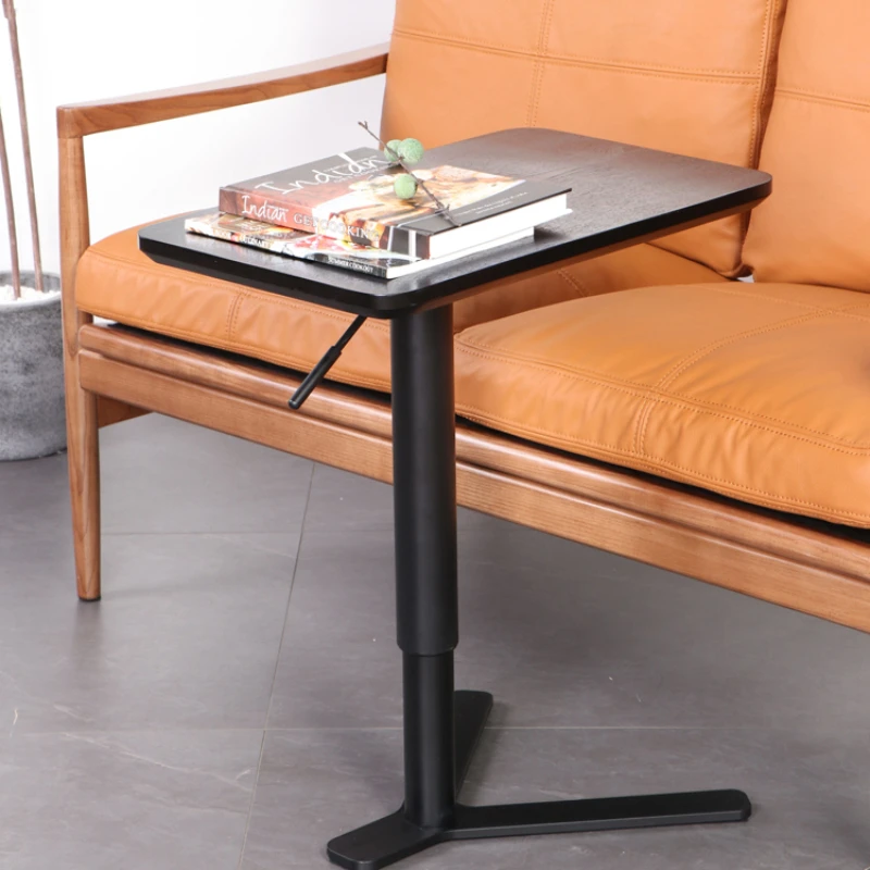

Movable small coffee table, sofa side table, simple lifting narrow solid wood corner C type