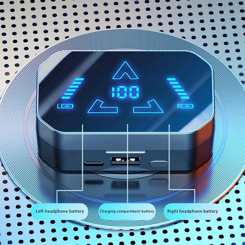 سماعات رأس رقمية لاسلكية مع حقيبة شحن ، إلغاء الضوضاء ، ميكروفون مدمج ، IPX4 مقاوم للماء متين ، بلوتوث