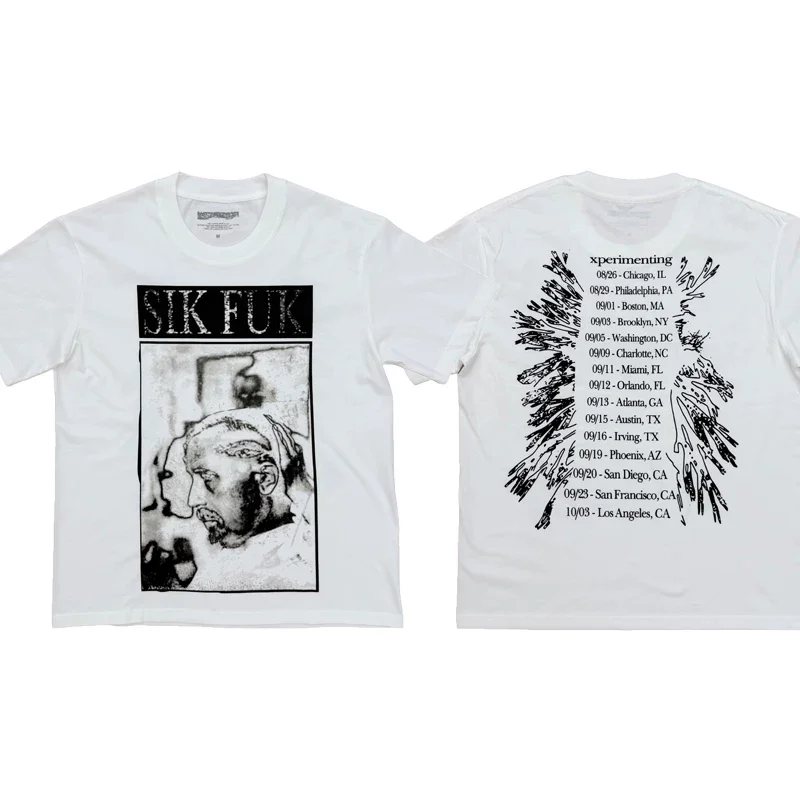 New Men Ken Carson Xperiment Tour SIK FUK T Shirts T-Shirt Hip Hop Skateboard Street Cotton T-Shirts Tee Top US size E99