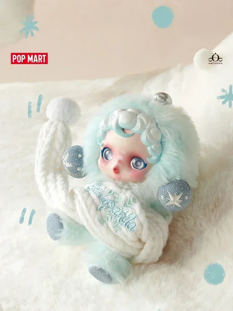 POP MART SKULLPANDA – série symphonie d'hiver, figurine de dessin animé, poupée mignonne, boîte aveugle, jouet mystère, ornements de bureau