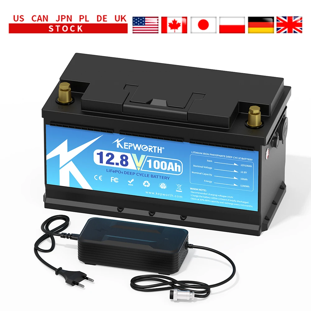 New 12V 24V 36V 48V 100Ah LiFePo4 Battery Pack Lithium Iron Phosphate Batteries Built-in BMS For Solar Boat No Tax