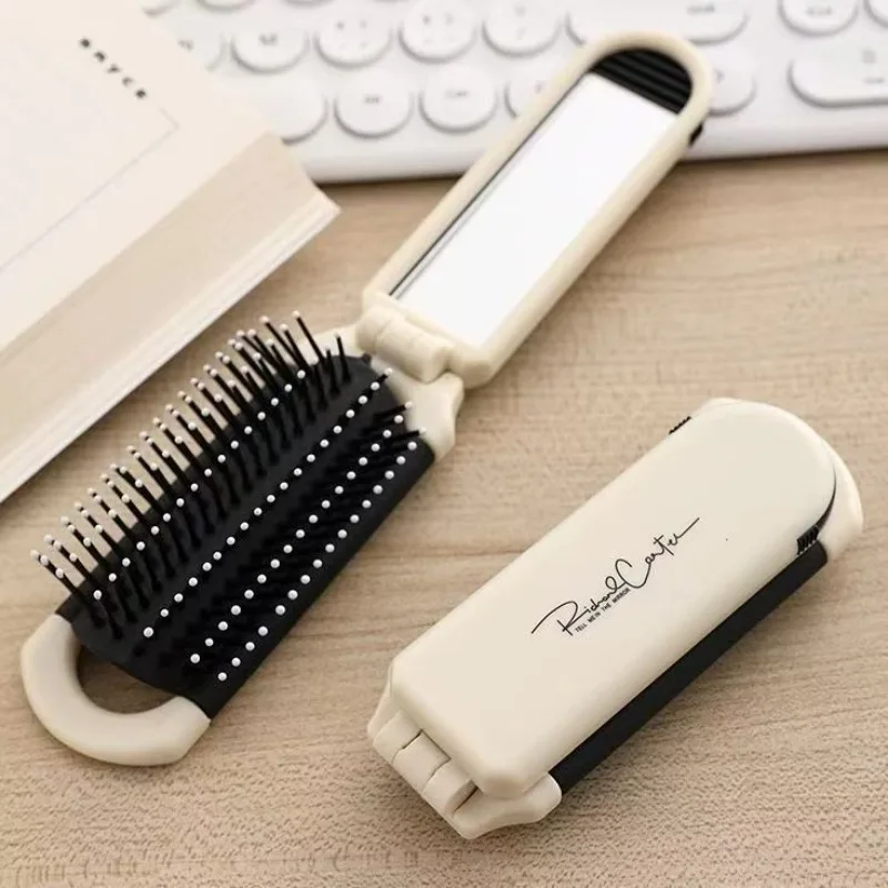 1PC Portable Foldable Air Cushion Comb Mirror Integrated Head Massage Comb Special For Women Travel Hair Comb