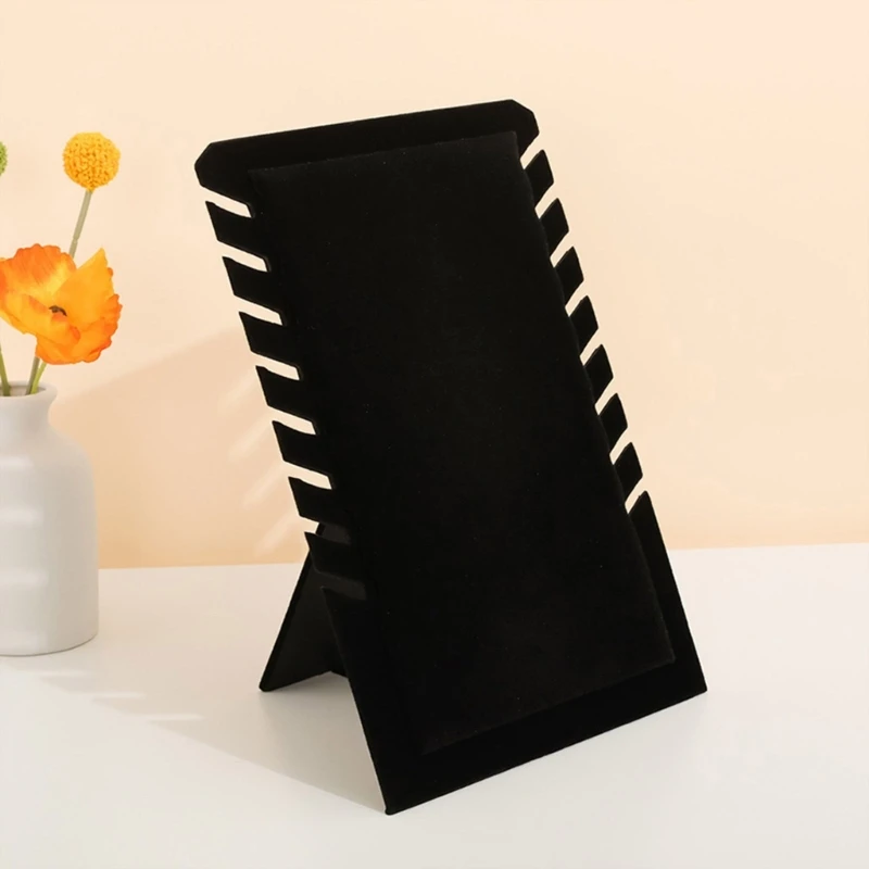 

Fashion Velvet Necklace Pendant Display Stand Multiple Notches Jewelry Storage Rack Holder Counter Showcase