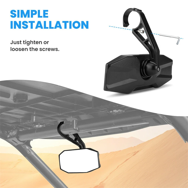 UTV Center Rearview Mirror 1.75\