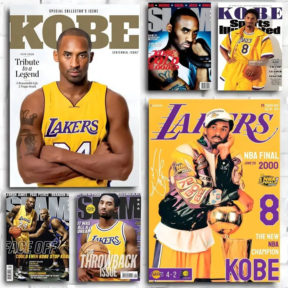 Famous BASKETBALL STAR Kobe magazine cover Poster Art Print Anime Style Home Decor Ideal Gift Perfect Room Decor