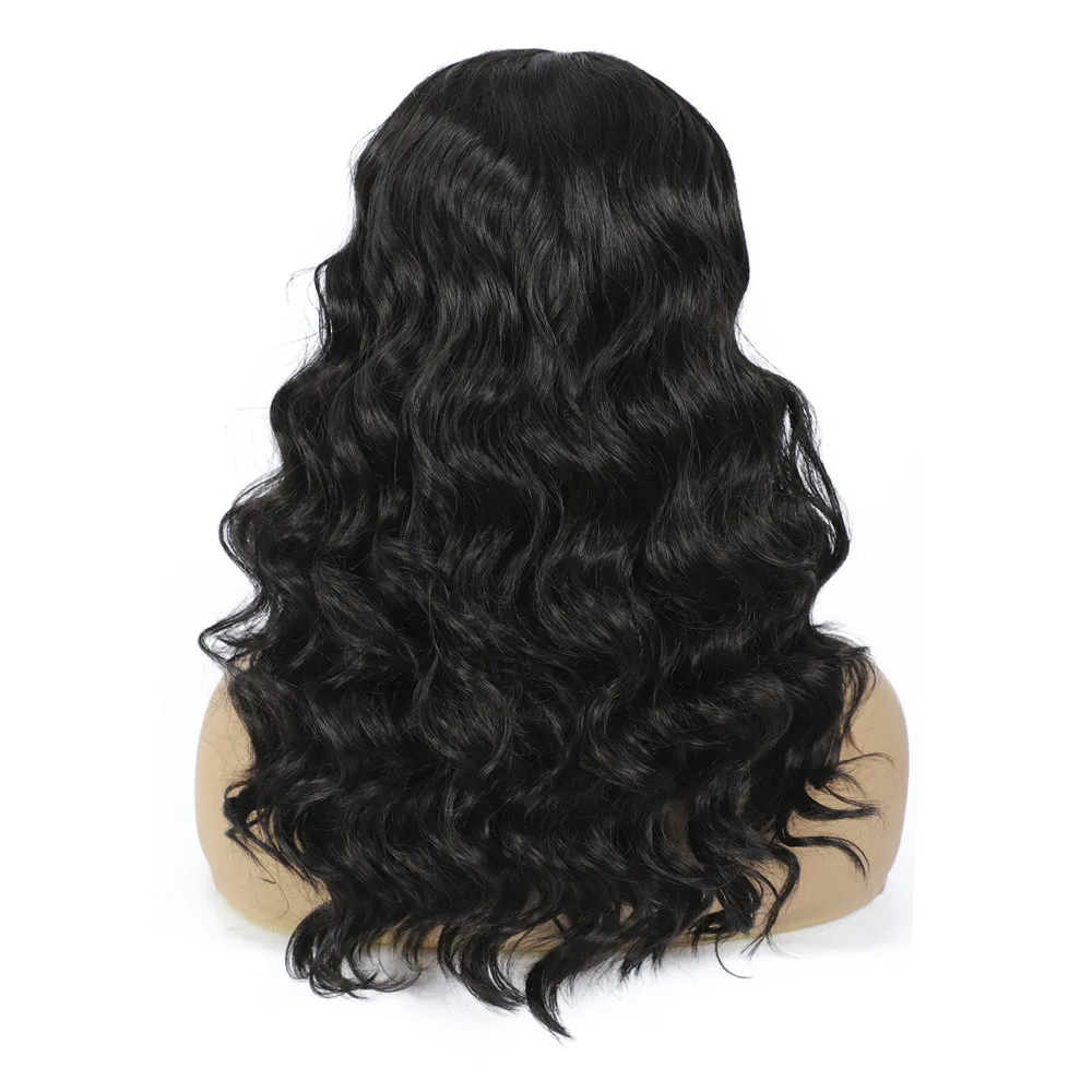 X-TRESS-Peluca de cabello sintético con malla frontal para mujer, cabellera de longitud media con pelo de bebé, onda suelta Natural, marrón oscuro,