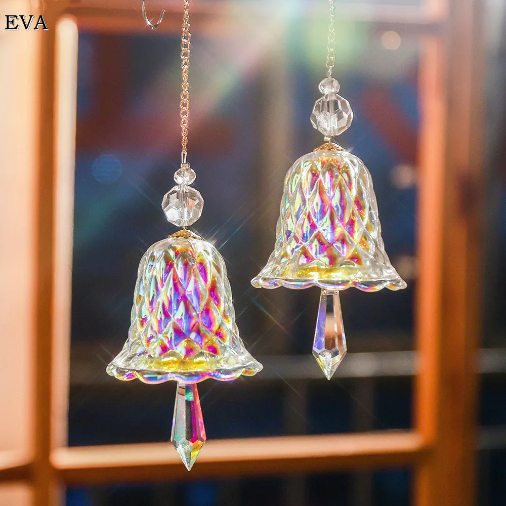 Rainbow Crystal Wind Chimes Window Hanging Decoration Bell Glass Hanging Suncatcher Christmas Decoration Birthday Gift