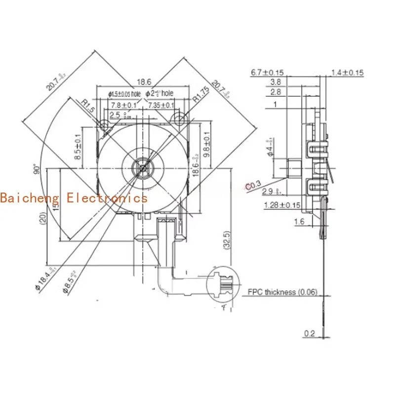 5PCS Control lever potentiometer RKJXU121000E PSP handle omnidirectional remote sensing switch joystick