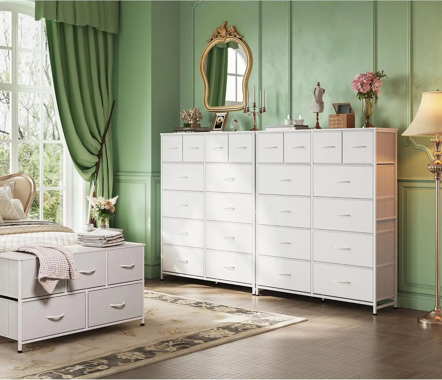 Tall Dresser for Bedroom with 12 Drawers, Dressers & Chests of Drawers, Fabric Dresser for Bedroom, Closet, Fabric Storage