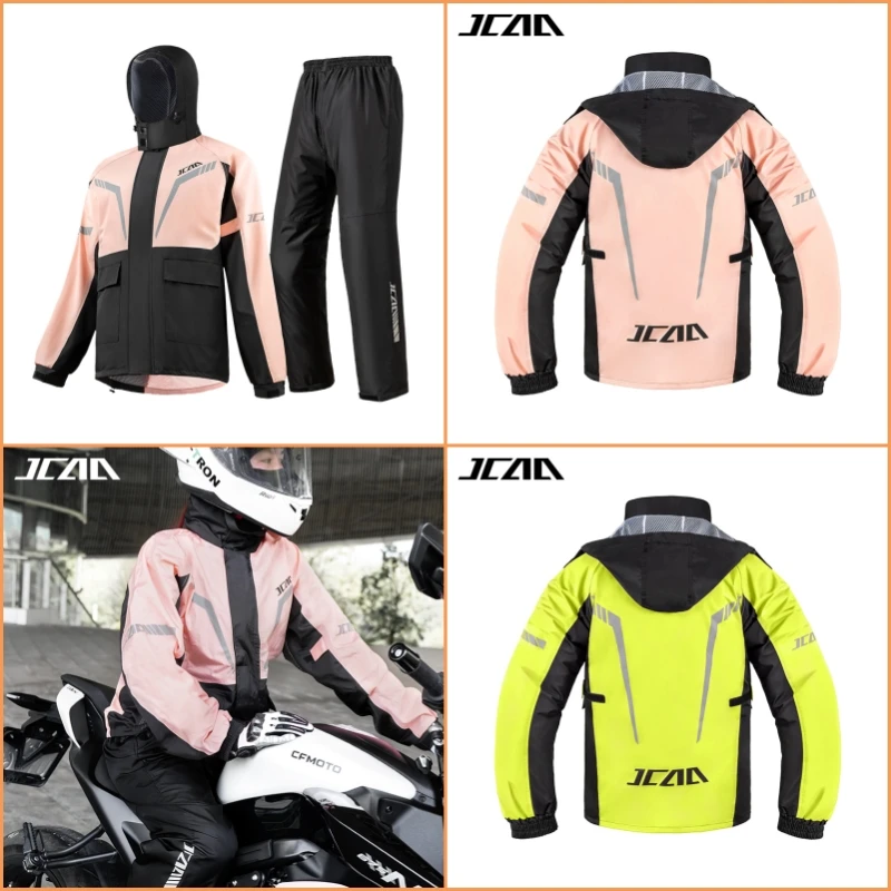 Separatable Motorcycle E-Bike Rain Suit, Stormproof Windproof Waterproof Reflective Jacket Men Women Comfortable Raincoat Pants