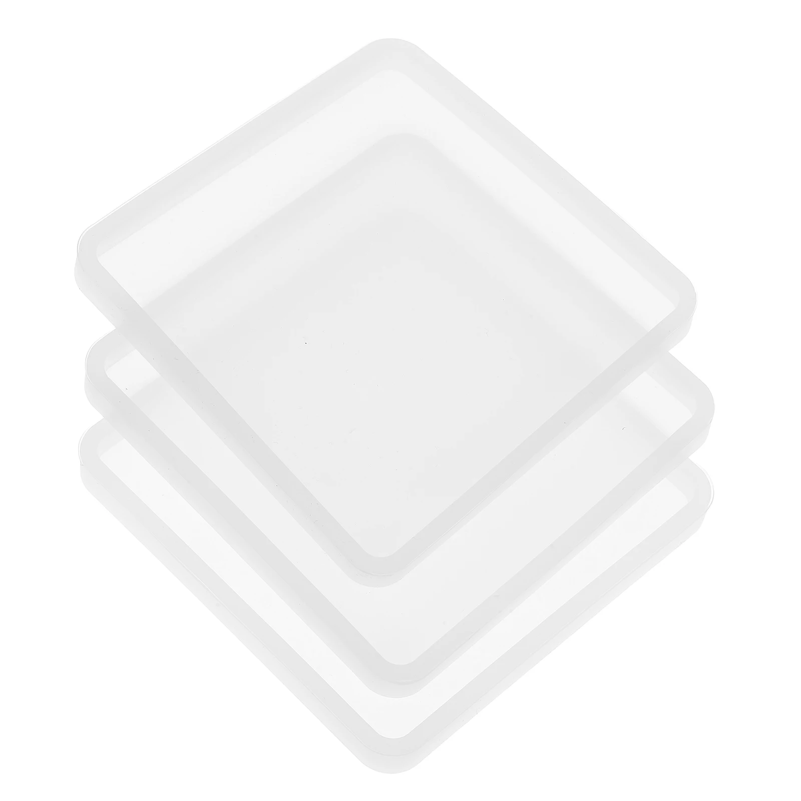 

3pcs Silicone Mold Square Transparent Polymer Clay Dried Flowers Resin Casting Molds Craft Tools Large Molds Resin Flower