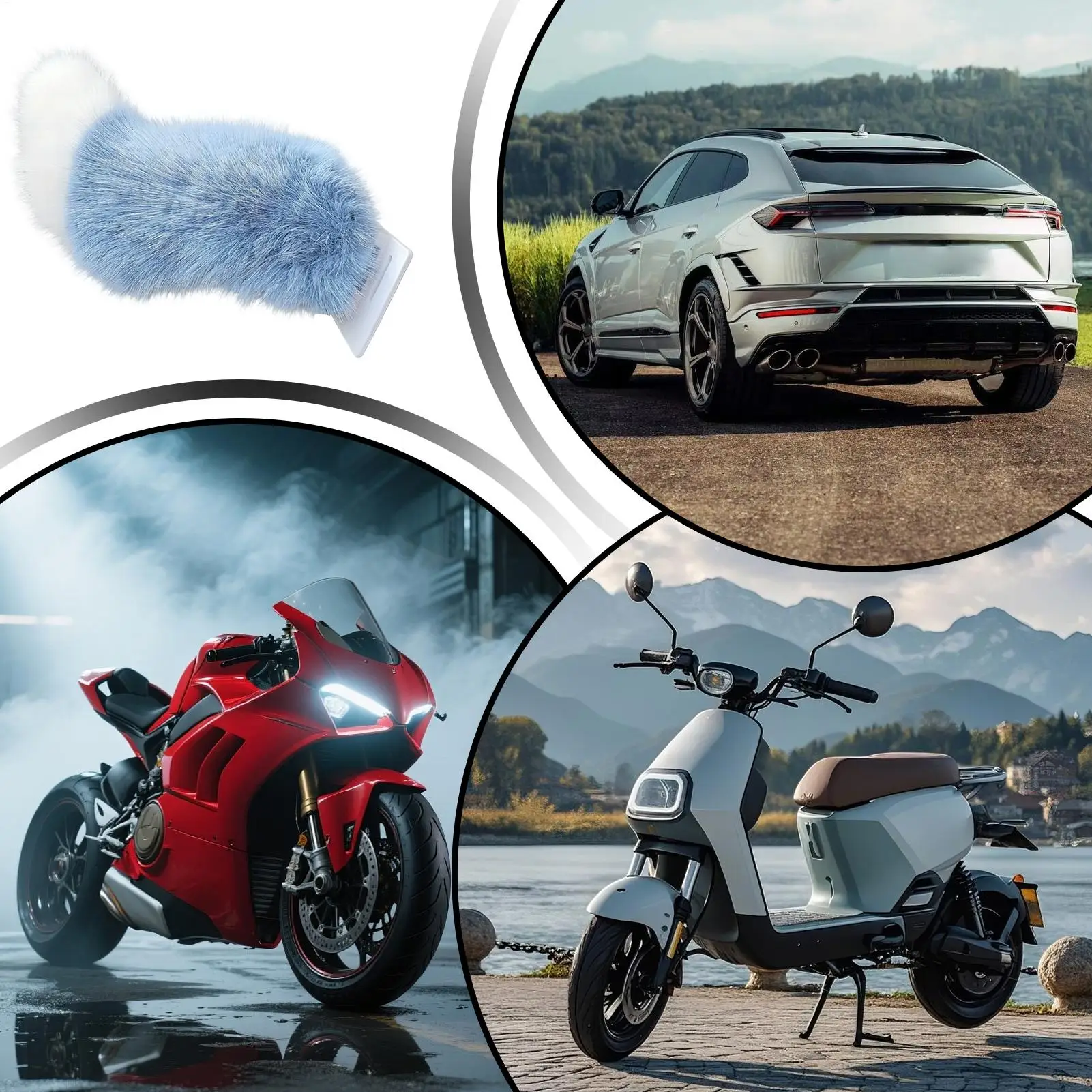 Wagging Tail For Car Rechargeable Adhesive Plush Exterior Charm Electric Tail With Remote Control For Vehicle SUV Truck