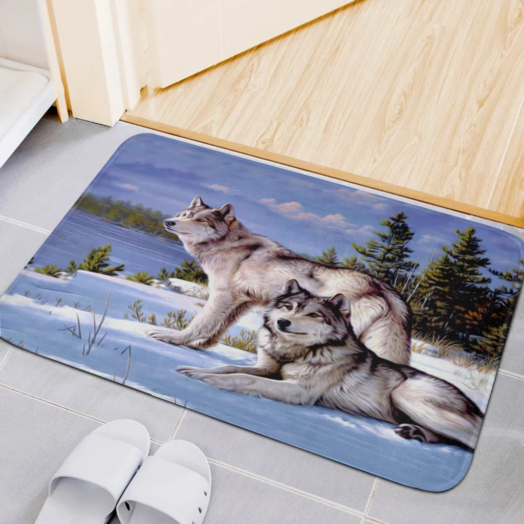 

Animal Wolf Area Rug Carpet Rug for Living Room Bedroom Sofa Doormat Decor Game Non-slip Floor Mat