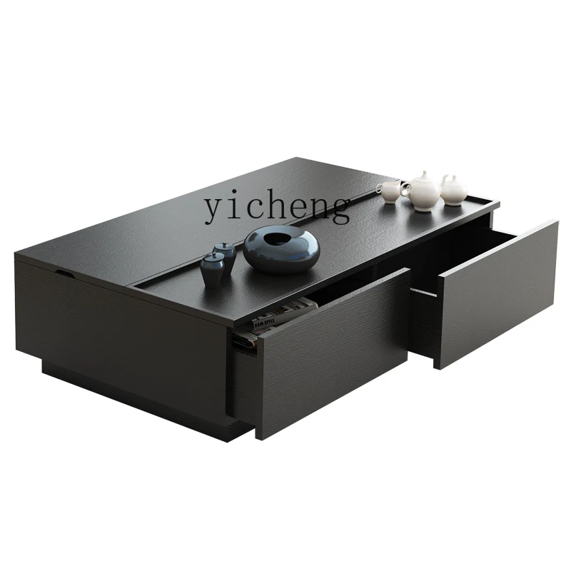 

Xl Nordic Lifting Tea Table TV Cabinet Combination Storage Large and Small Apartment Black Tea Table