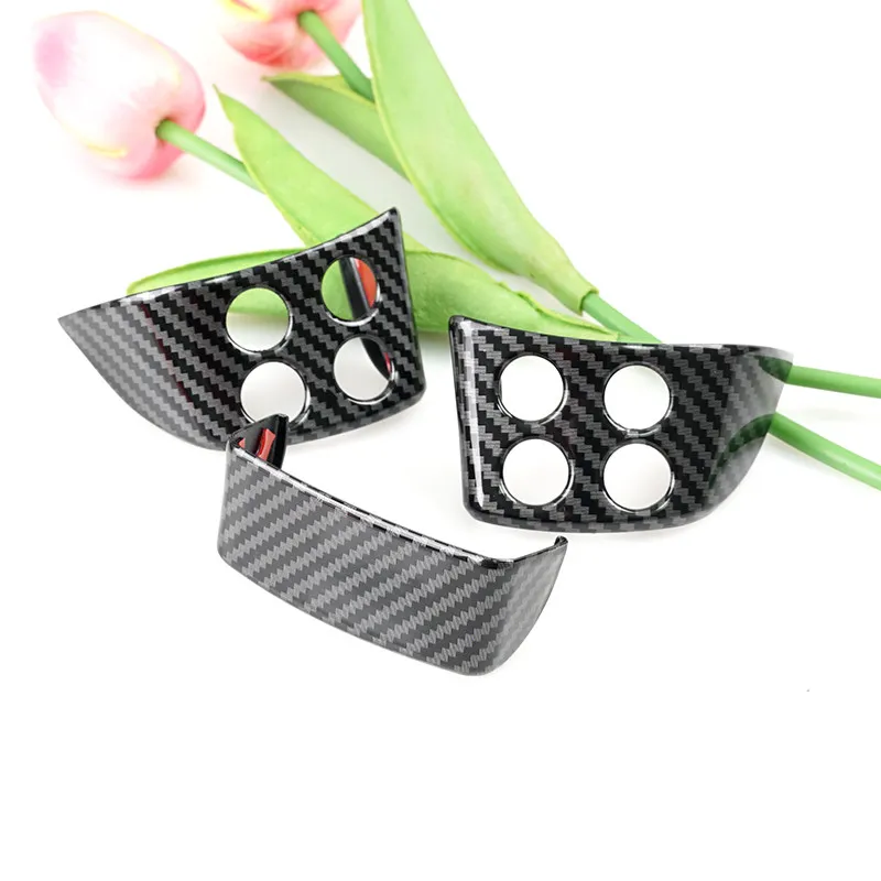 Car Steering Wheel Button Frame Cover Trim For VW Golf 5 Jetta MK5 Passat B6 2005-2010 Tiguan Touran Caddy EOS ABS Carbon Fiber