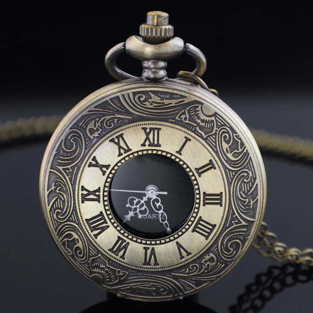 Винтажные карманные часы с римскими цифрами, кварцевые карманные часы для женщин и мужчин с цепочкой, подарки на Рождество и выпускной, день рождения