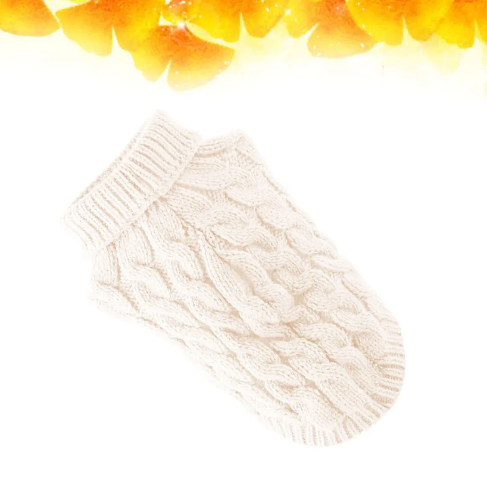 

Pet Knitted Sweater White Size M Thin Stylish Design Comfortable Dog Sweater for Outdoor Activities Party Clothes