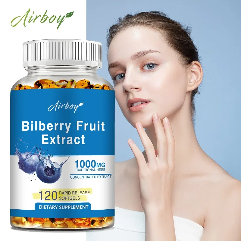 

Bilberry Fruit Extract - Relieves Eye Fatigue and Dry Eyes, Supports Eye Health, Promotes Absorption, Antioxidant, Gluten-free