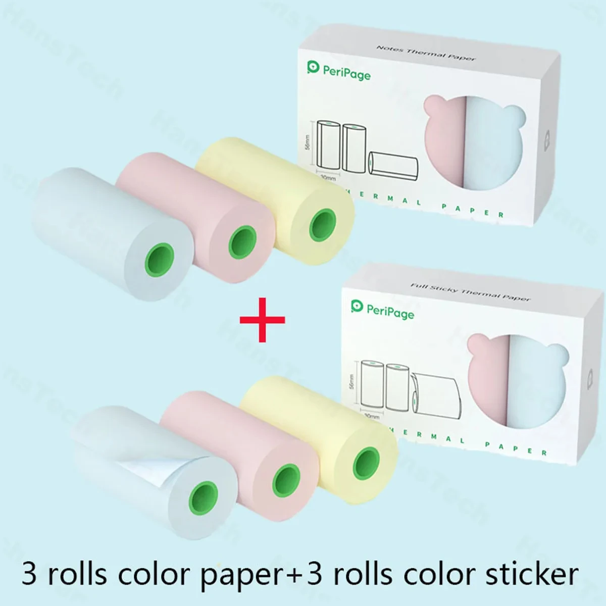 6 Rollenperipage Geen Bpa Mini Printer Papieren Sticker Zelfklevend Thermisch Papier Kleur Lable Papier Voor A6 Fotoprinter