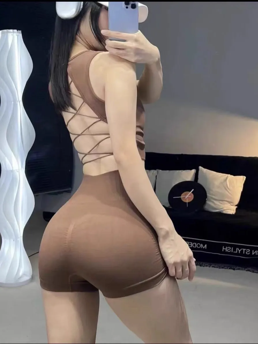 

Жилет для йоги Cross Ba Piece Sexy Ba с тонкими бретелями Sl Спортивный бюстгальтер Женская майка Cross Ba Нейлоновая ткань Быстрая...