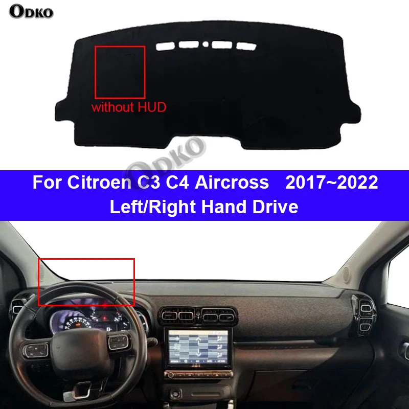 Auto Car Dashboard Cover Dash Mat Carpet Cape For Citroen C3 C4 Aircross 2017~2022  LHD RHD Console Protector Sun-Shade