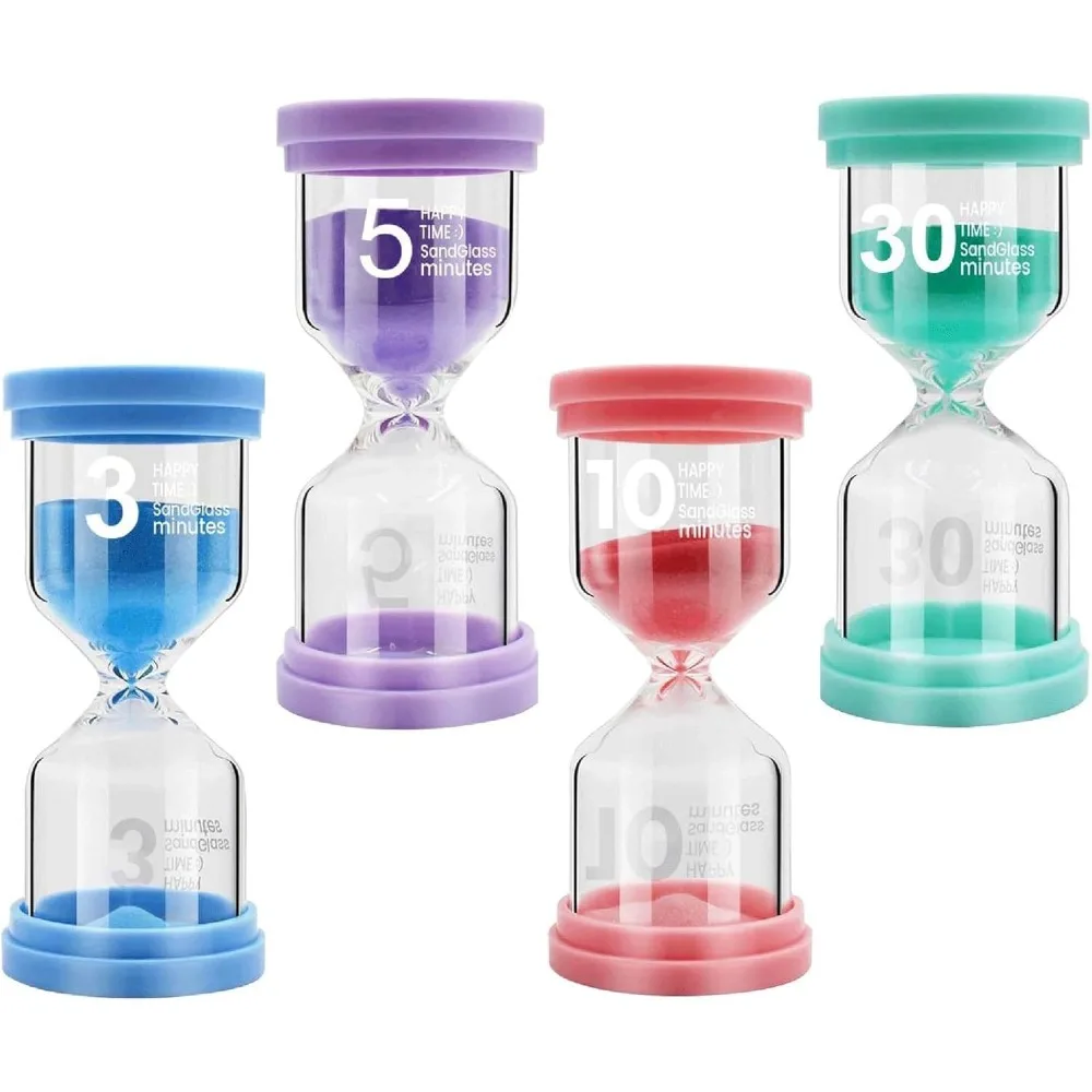 Colorful Hourglass Sand Timer (3/5/10/15/30 Min) Sand Clock for Kids Classroom Home Decoration Toy Gift