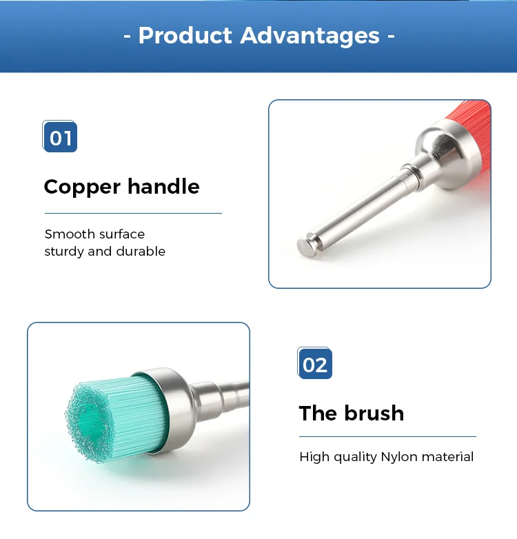 10PCS AZDENT Dental Polieren Pinsel Aluminium Oxid Siliziumkarbid Polieren Prophy Pinsel Werkzeug für Contra Winkel Handstück – Detail 21