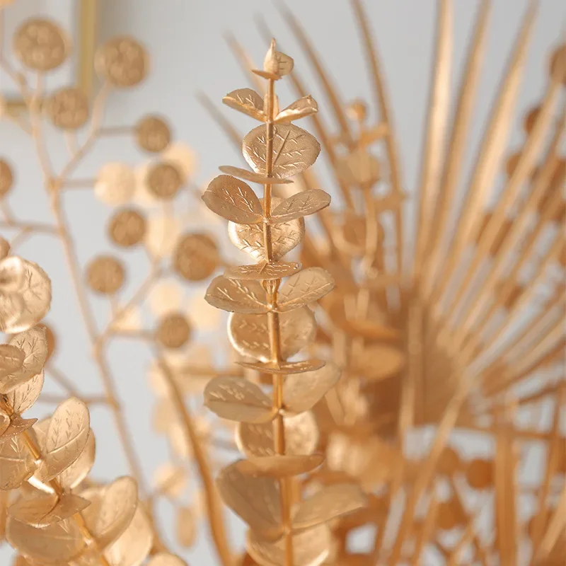 Artificial Golden Ginkgo Leaf Eucalyptus Wedding Flower Arrangement Road Christmas Home Decoration Fake Flowers - Image 4
