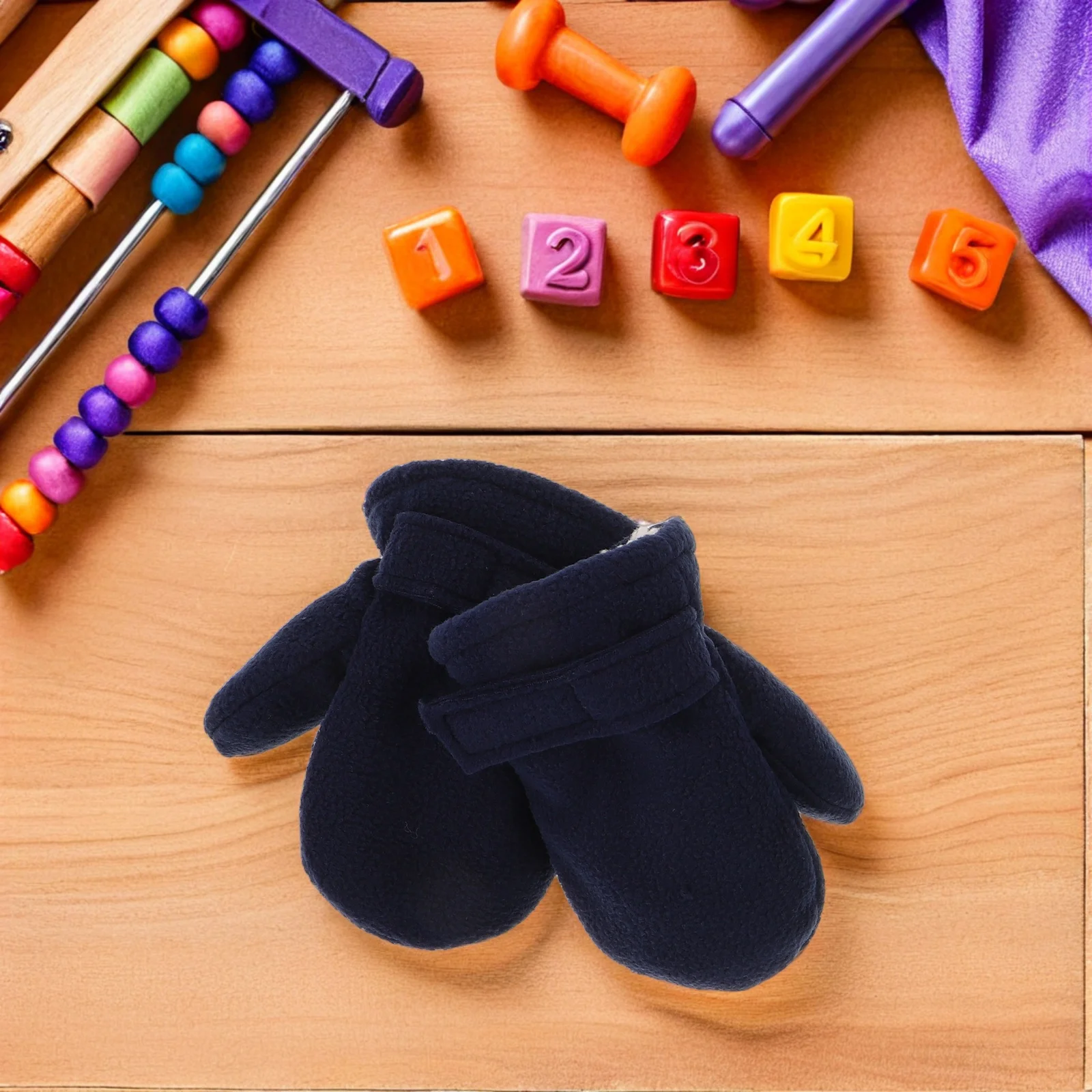 

2Pairs Kids Winter Gloves Thick Polar Fleece Lining Boys Girls Thermal Insulated Snow Mittens Toddlers Cold Weather Warm Gloves