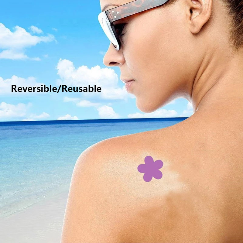 1/5Pcs Purple Uv Stickers UV Detecting Patches UV Test Stickers For Sunscreen Sunny Detection Patch Sun Protection Reminder Safe