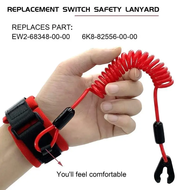 Boat Engine Emergency Safety Lanyard Stop Switch Lanyard Cord SafetyLanyard