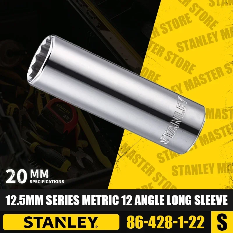 STANLEY 86-418-1-22/86-419-1-22/86-420-1-22 12.5Mm Series Metric 12 Angle Long Sleeve Auto Mechanic Ratchet Duffy Sockets