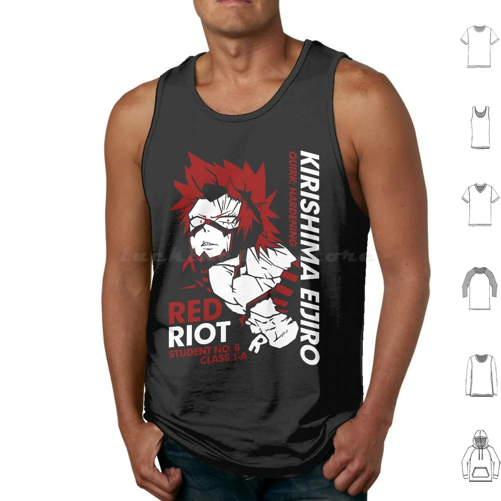 Kirishima Eijiro | Perfect Gift Tank Tops Print Cotton Kirishima Eijiro Red Riot Boku No Hero Academia Kirishima