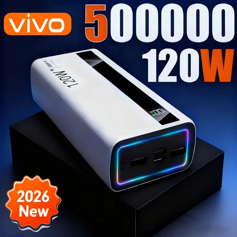 باور بانك 120 وات 50000 مللي أمبير في الساعة، شاشة ديجيتال عالية السعة، شحن سريع، باور بانك، شاحن بطارية محمول من النوع C لهاتف iPhone #1