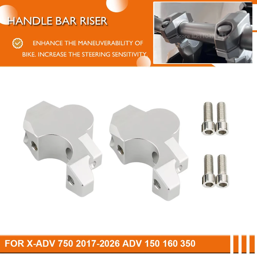 For X-ADV 750 2017-2025 2026 Motorcycle Handlebar Risers Clamp Extend Adapter Riser Up Lifting Booster For ADV150 ADV160 ADV350