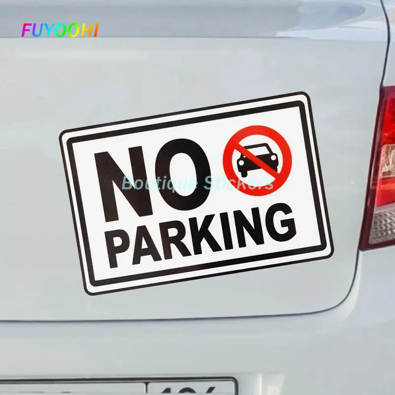 

FUYOOHI Play Stickers Warning No Parking Here Decal PVC Creative Car Sticker Car Window Body Decorative Sticker Accessories