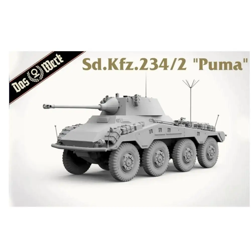 DAS WERK DW16006 1/16 스케일 Sd.Kfz. 234/2 푸마 중장갑 차량 모델 키트