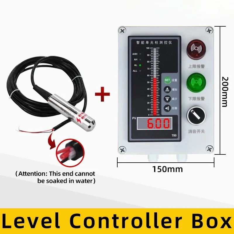 

Блок управления уровнем жидкости с дисплеем, водонепроницаемый, со встроенным датчиком уровня, контроллер, вход 4-20 мА, сигнализация уровня воды в резервуаре