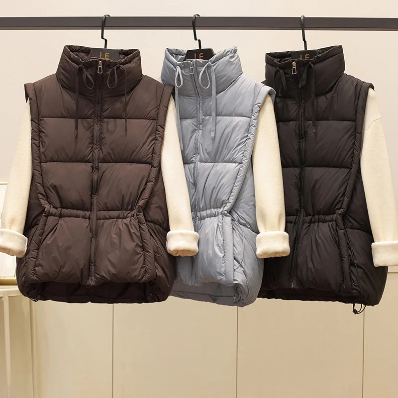 

Women Puffer Vest Lightweight Stand Collar Bodywarmer Sleeveless Winter Warm Zip Up Padded Outerwear Jackets with Pockets S-XL