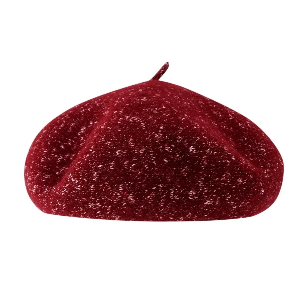 قبعات نسائية صوفية عتيقة تحافظ على الدفء قبعات رسام محبوكة على الطراز الكوري قبعة صغيرة بريطانية مرنة للسيدات #5