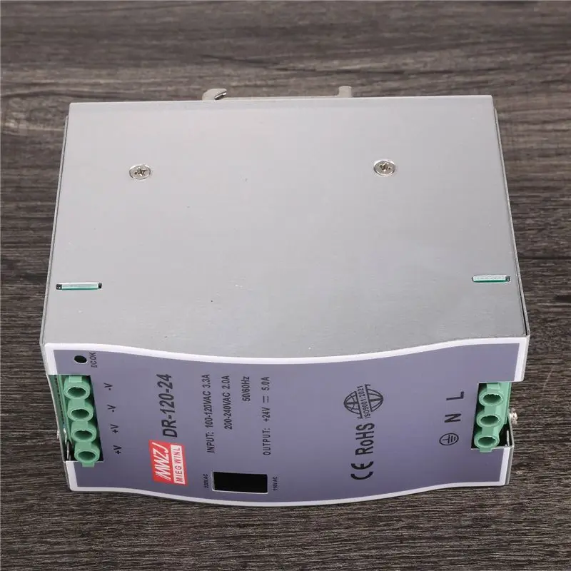 B24B DR-120-24 120W Industrial Grade Rail Power Supply 24V5A Switching Power Supply Rail Mounting Switching Power Supply view 2